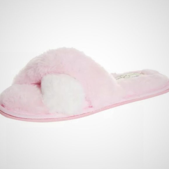 Jessica Simpson Sz L Pink & White X Slide Slippers NWT - Picture 7 of 7